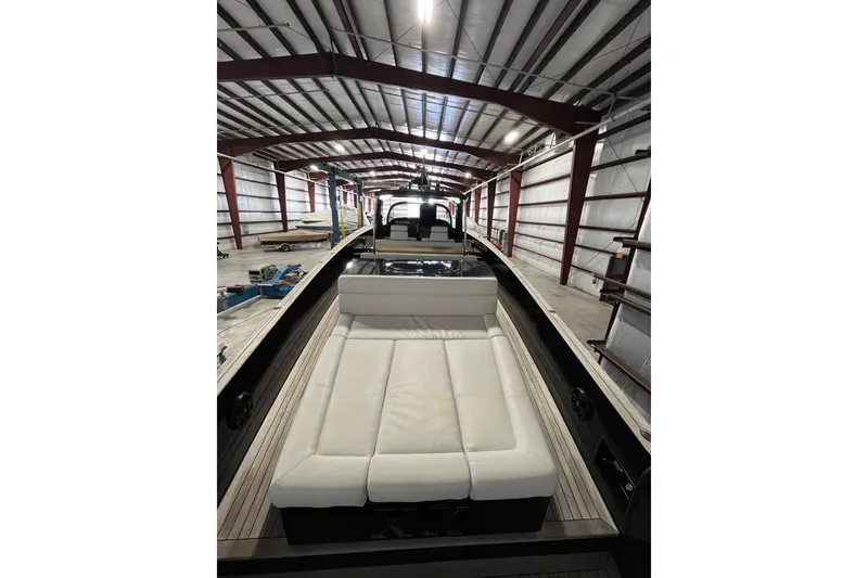 Slide: The Image of Luxurious 2018 Alen 45 yacht with sleek design in spacious indoor storage facility. - 11