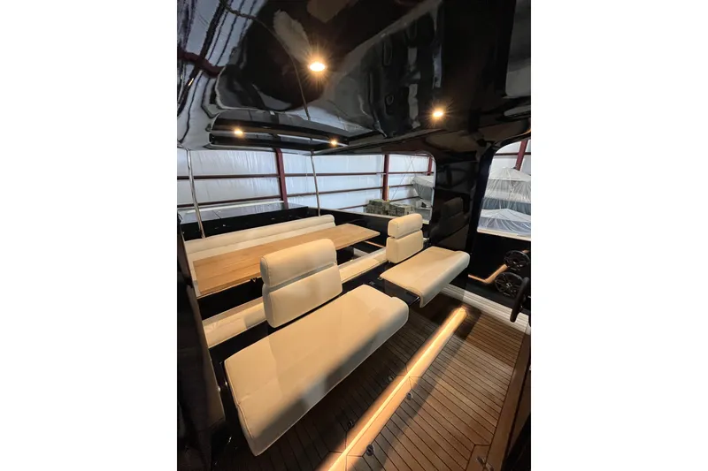 Slide: The Image of Luxurious interior of 2018 Alen 45 yacht with sleek seating and modern design. - 19