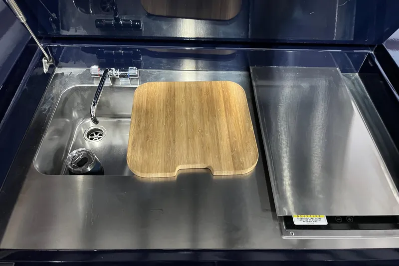 Slide: The Image of Compact kitchen sink with wooden cover in Alen 45, 2018 model. - 22