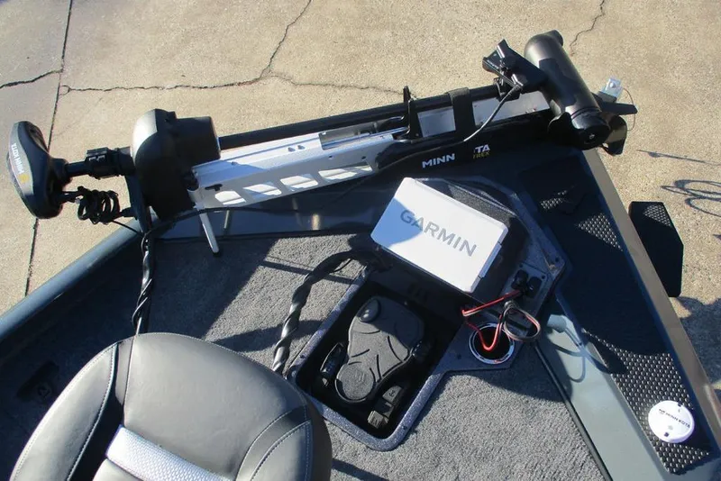 Slide: The Image of 2026 Ranger RT188P boat with Minn Kota trolling motor and Garmin navigation system. - 10