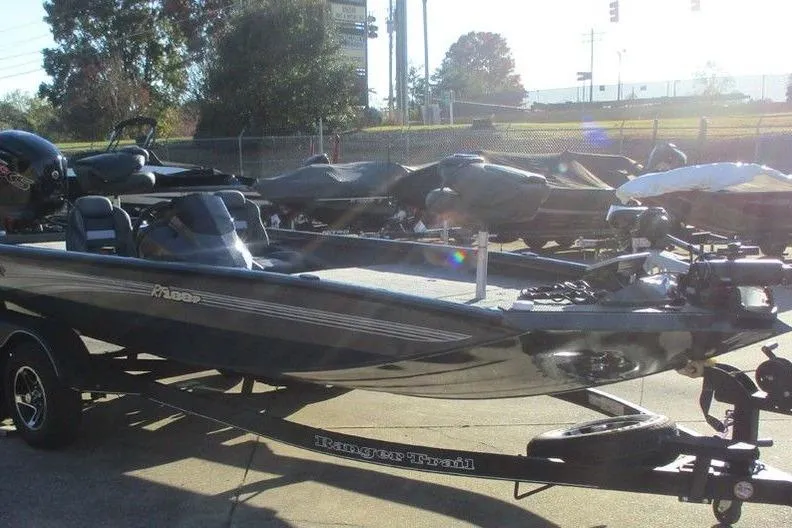 Slide: The Image of 2026 Ranger RT188P boat on trailer in outdoor lot, sunny day. - 5