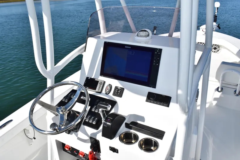 Slide: The Image of Helm of 2020 BlackJack 256 Coastal boat with modern navigation equipment. - 14