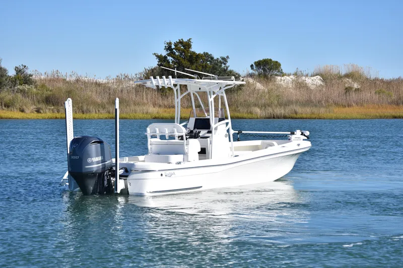 Slide: The Image of 2020 BlackJack 256 Coastal boat on calm water with Yamaha engine. - 4