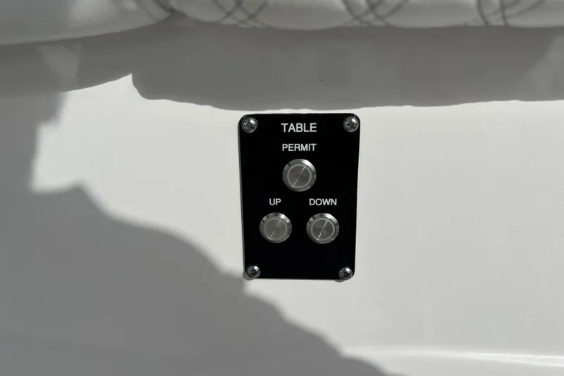 Slide: The Image of Control panel for table adjustment on 2026 Sea Fox 368 Commander boat. - 11