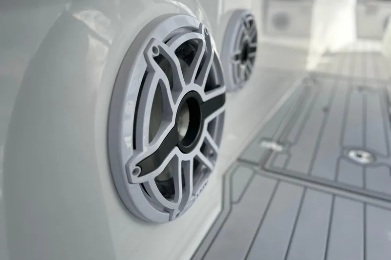 Slide: The Image of 2026 Sea Fox 368 Commander boat speaker and deck detail. - 34