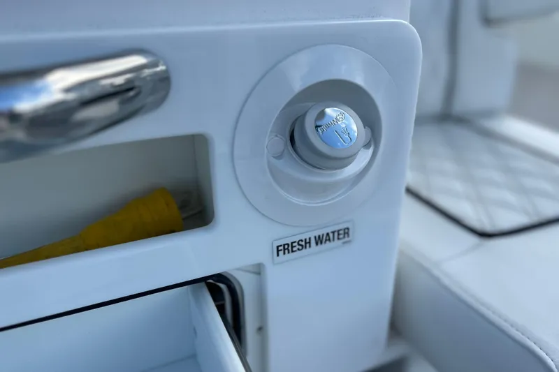 Slide: The Image of Fresh water outlet on 2026 Sea Fox 368 Commander boat, featuring a sleek design. - 43