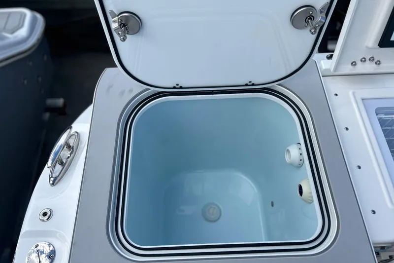 Slide: The Image of Open storage compartment on 2026 Sea Fox 368 Commander boat. - 51