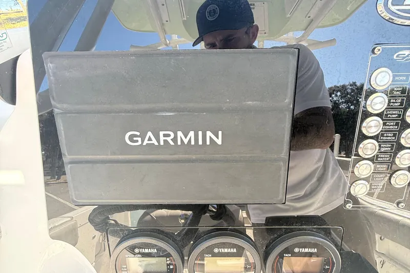 Slide: The Image of Garmin display on 2021 Sea Fox 268 Commander boat dashboard with Yamaha gauges. - 33