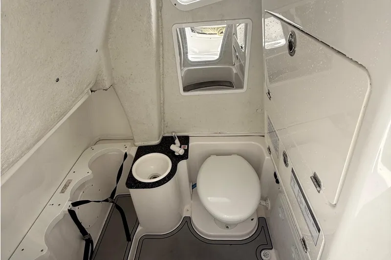 Slide: The Image of 2021 Sea Fox 268 Commander boat interior with toilet and sink. - 70