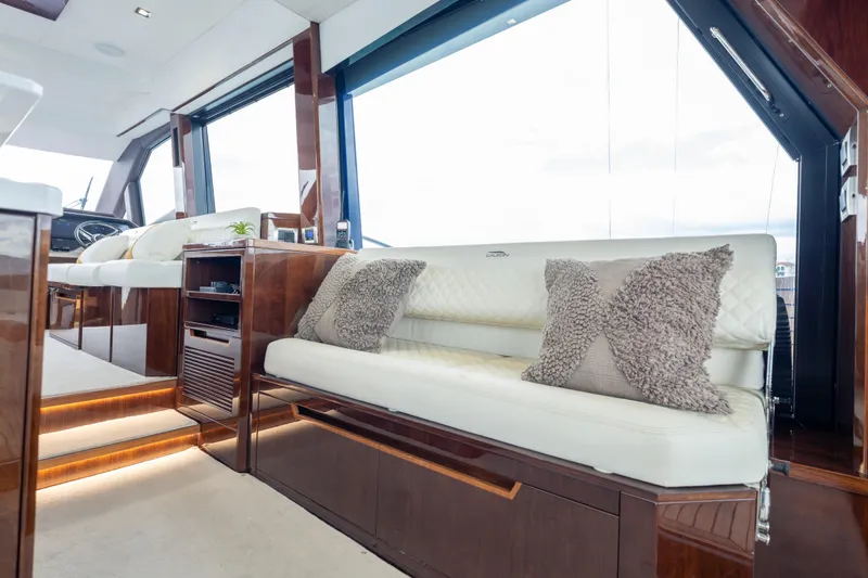 Slide: The Image of Luxurious interior of 2020 Galeon 500 Fly yacht with plush seating and elegant design. - 40