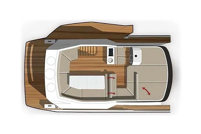 Slide: The Image of Manufacturer Provided Image: Top view layout of 2020 Galeon 500 Fly yacht interior. - 72
