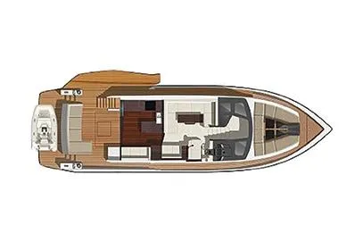 Slide: The Image of Manufacturer Provided Image: Top view layout of 2020 Galeon 500 Fly yacht interior. - 73