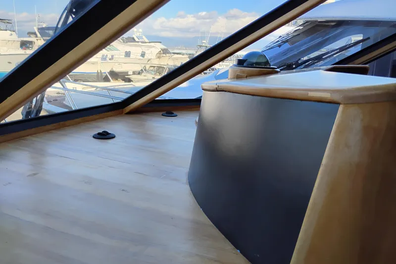 Slide: The Image of Interior view of 2002 Canoe Cove 50 Pilothouse Motor Yacht with wooden flooring. - 34