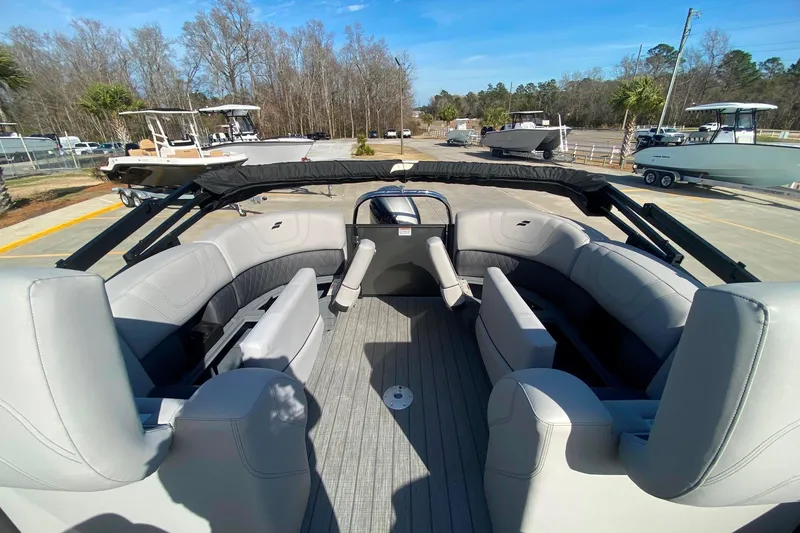 Slide: The Image of 2024 Starcraft SLS 3 boat interior with spacious seating and modern design. - 9