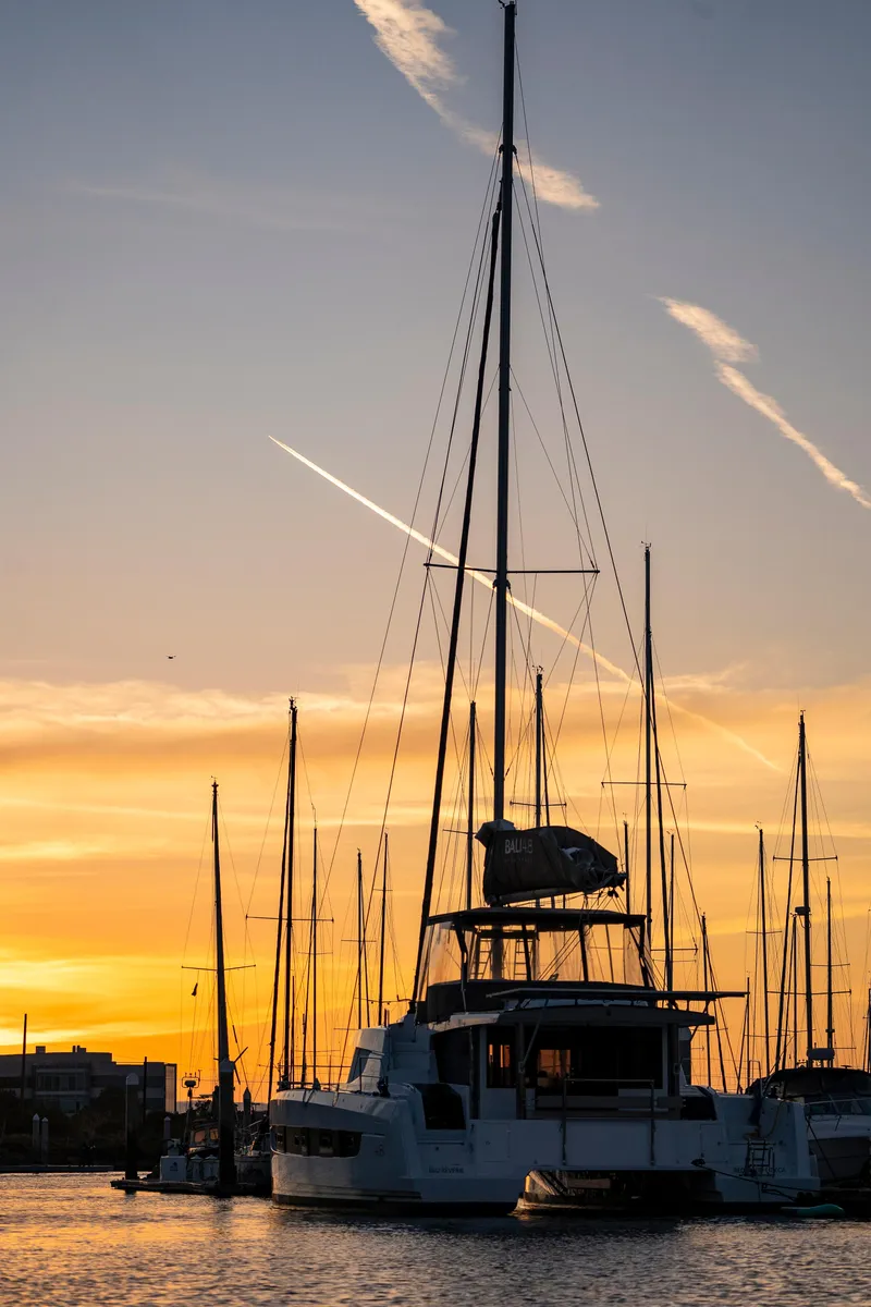 Slide: The Image of Sailing yacht Bali 4.8 at sunset in marina, 2021 model. - 16