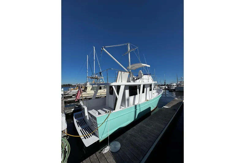 Slide: The Image of 1982 Marine Trader Europa boat propeller and rudder - 2