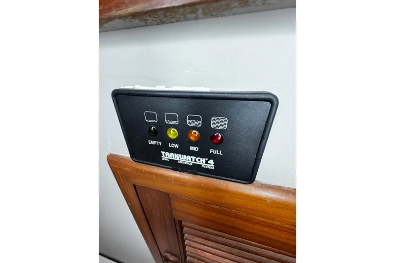 Slide: The Image of Tank level monitor panel on 1982 Marine Trader Europa boat. - 82