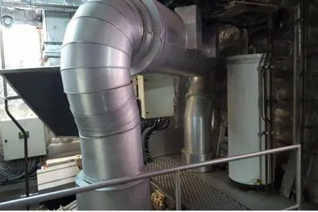 Slide: The Image of Engine room of 2006 FBMA Philippines SWATH Slice Crew Transport Vessel, featuring large metal ducts. - 15