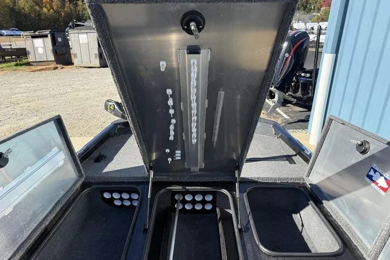 Slide: The Image of 2018 Ranger RT198P boat deck with trolling motor and fish finder. - 9