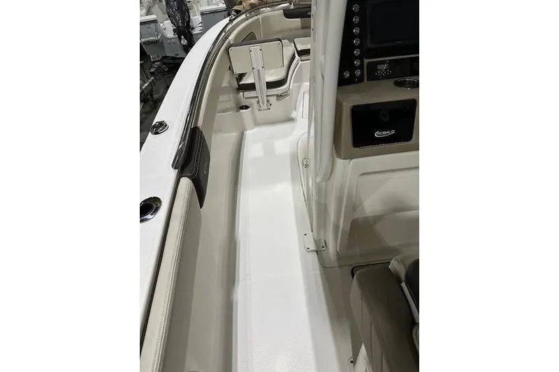 Slide: The Image of Close-up of 2018 Robalo R242 Explorer boat model emblem. - 20