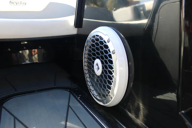 Slide: The Image of 2019 Heyday WTSurf boat interior with mounted speaker detail. - 31
