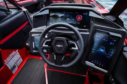 Slide: The Image of Manufacturer Provided Image: 2026 Supra SL dashboard with advanced digital displays and sleek steering wheel design. - 18
