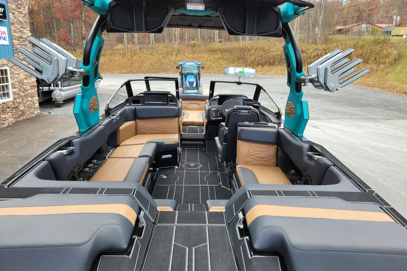 Slide: The Image of 2026 Supra SL boat interior with luxurious seating and modern design features. - 7