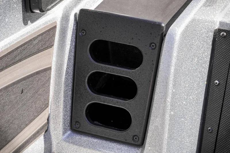 Slide: The Image of 2024 Triton 20XP boat detail showing sleek, modern vent design. - 18