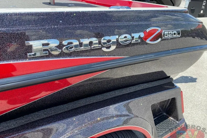 Slide: The Image of 2020 Ranger Z520L boat with metallic finish and red accents. - 30