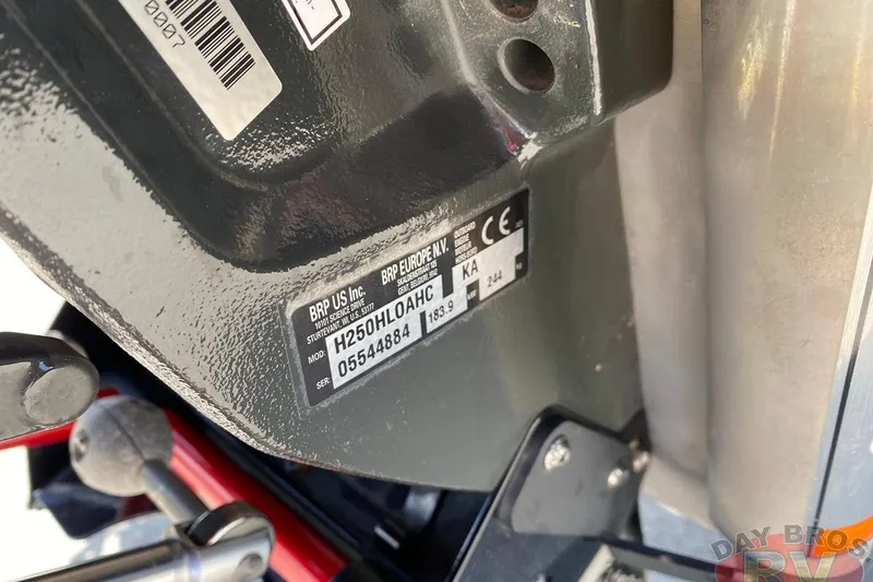 Slide: The Image of Close-up of a 2020 Ranger Z520L model label with serial number details. - 43