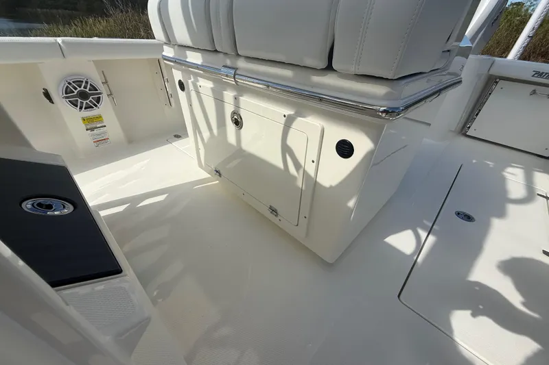 Slide: The Image of 2026 Pathfinder 2400 Open boat interior with seating and storage compartments. - 39