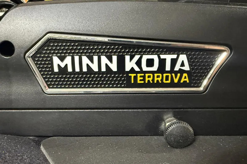 Slide: The Image of Minn Kota Terrova motor on 2026 Skeeter WX1910 boat, close-up view. - 21