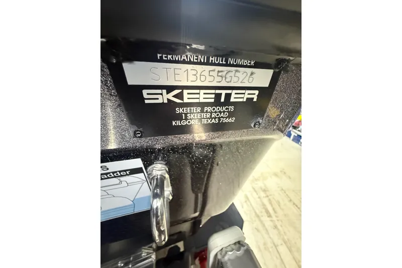 Slide: The Image of 2026 Skeeter WX1910 boat hull identification plate, Kilgore, Texas. - 26