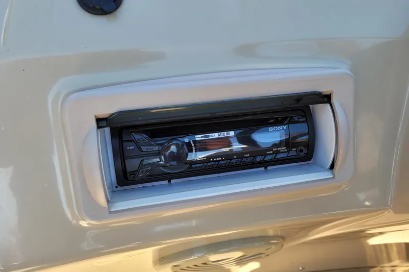 Slide: The Image of Sony audio system on 2013 Bennington 24 SSRX boat dashboard. - 12