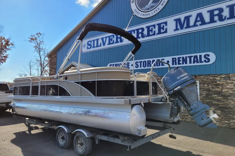 Slide: The Image of 2013 Bennington 24 SSRX pontoon boat on trailer at Silver Tree Marine. - 5