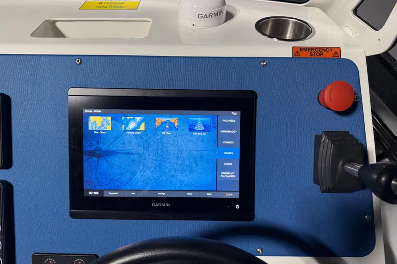 Slide: The Image of Control panel of 2021 Sealegs 7.5M RIB with Garmin navigation display. - 14