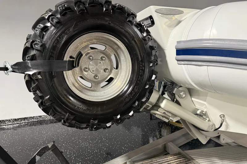 Slide: The Image of 2021 Sealegs 7.5M RIB with rugged wheel and tire detail. - 36