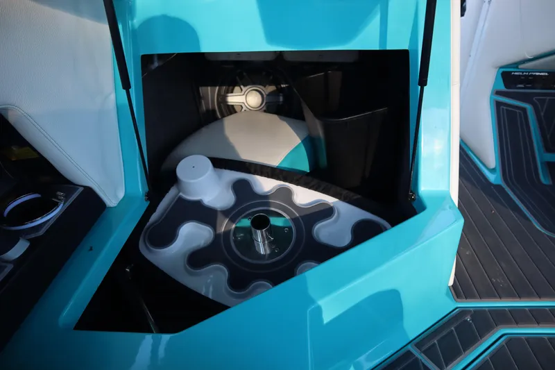Slide: The Image of 2021 Nautique Super Air Nautique G23 Paragon interior storage compartment. - 23
