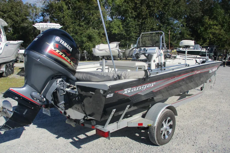Slide: The Image of 2018 Ranger RB190 Bay boat with Yamaha VMAX engine on trailer. - 3