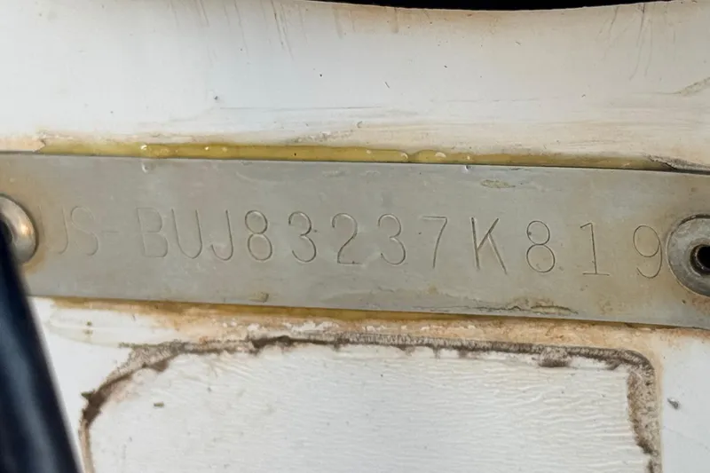 Slide: The Image of Close-up of a 2019 Nitro Z21 boat hull identification number plate. - 27