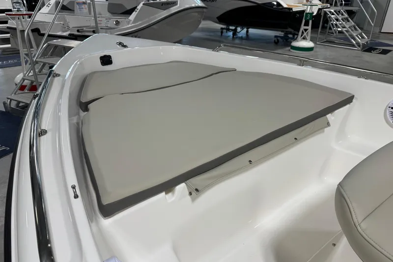 Slide: The Image of 2026 Key West 1720 Center Console boat interior with cushioned seating. - 8