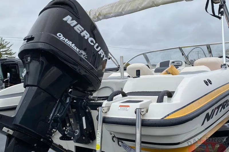 Slide: The Image of 2008 Nitro 189 Sport boat with Mercury OptiMax engine, rear view. - 5