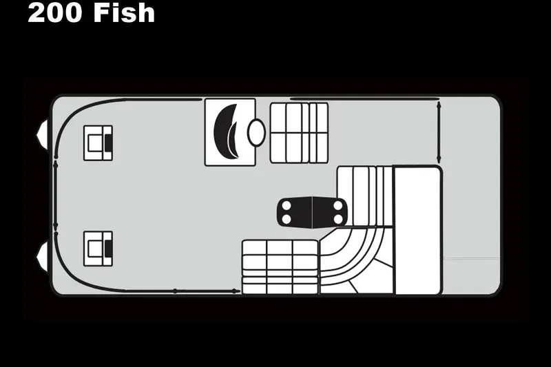 Slide: The Image of Floor plan of 2018 Bentley Pontoons 200 Fish boat layout. - 5