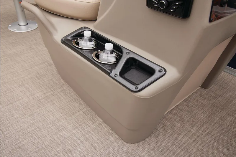 Slide: The Image of 2023 Sun Tracker Bass Buggy 16 XL Select boat seat, beige upholstery, outdoor setting. - 21