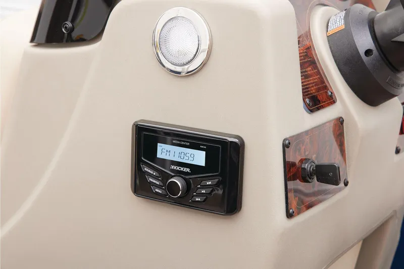 Slide: The Image of 2023 Sun Tracker Bass Buggy 16 XL Select pontoon boat interior with seating. - 22