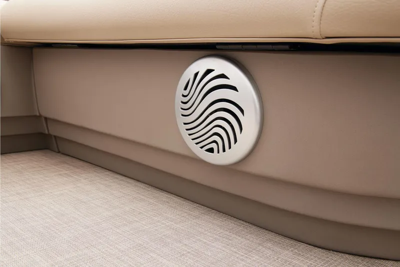 Slide: The Image of 2023 Sun Tracker Bass Buggy 16 XL Select pontoon interior with seating and railing. - 26