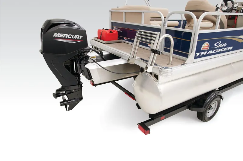 Slide: The Image of 2023 Sun Tracker Bass Buggy 16 XL Select capacity and safety warning labels. - 32