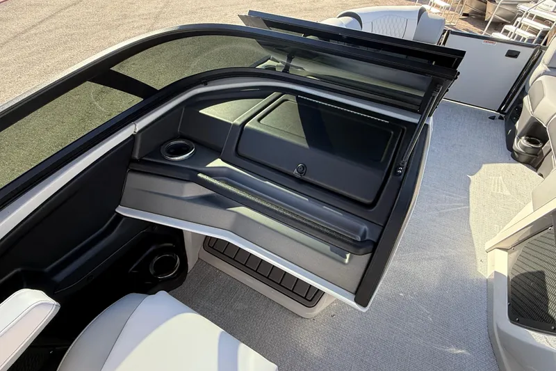Slide: The Image of 2026 Avalon 2585 Catalina Windsheild Quad Lounger interior with sleek design and modern features. - 23