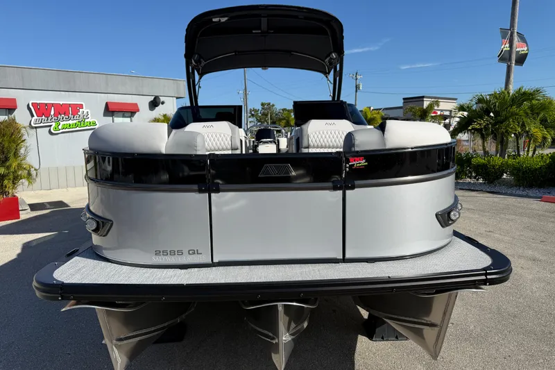 Slide: The Image of 2026 Avalon 2585 Catalina Windsheild Quad Lounger, Tri Toon, Mercury 350hp V-10 boat. - 3