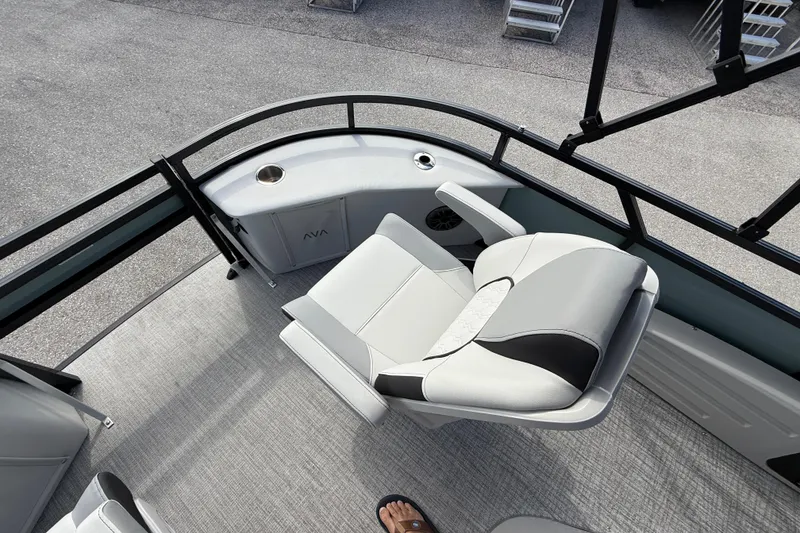 Slide: The Image of 2026 Avalon 2385 Venture boat interior with sleek seating and modern console design. - 15